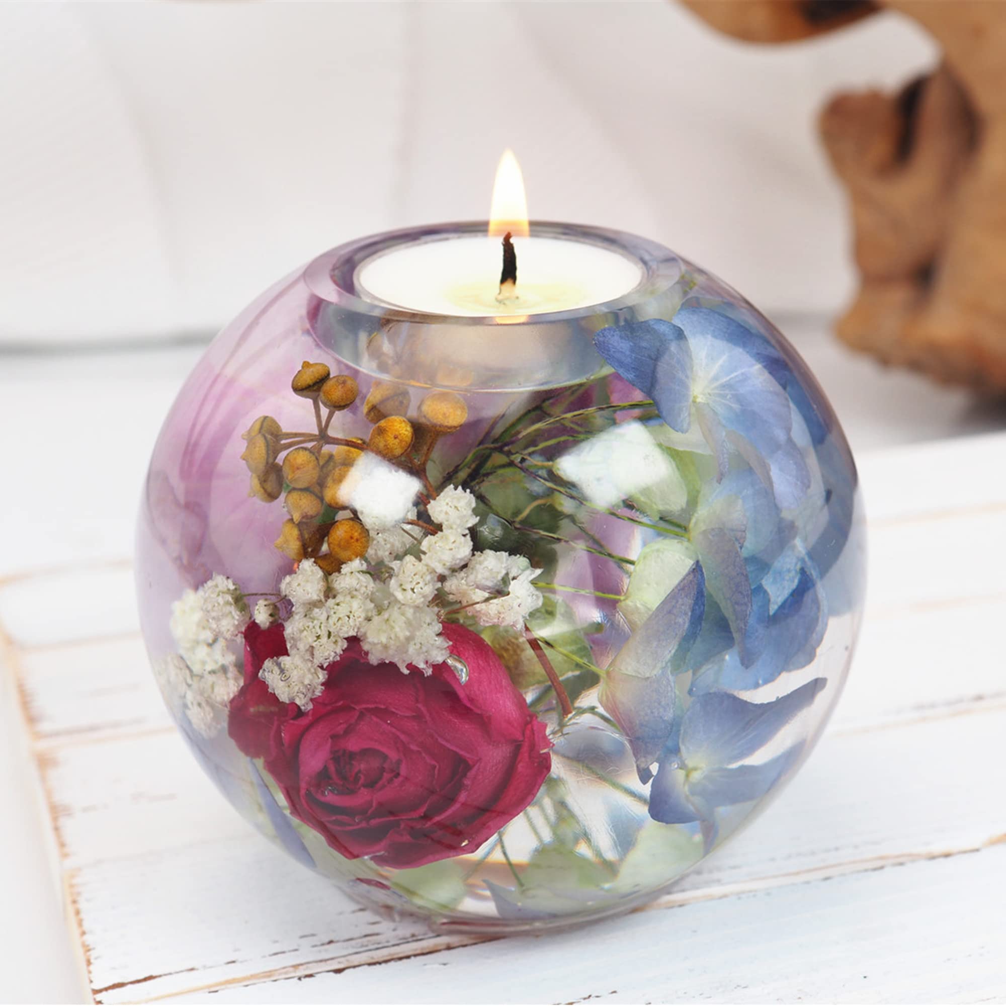 Round Silicone Molds for Resin Casting - DIY Tealight Candle Holder Molds, Epoxy Resin Candlestick Molds for Jewelry Box, Trinket Container & Candy Box - Perfect for Home Table Decorations & Craft Projects (Round Shape)