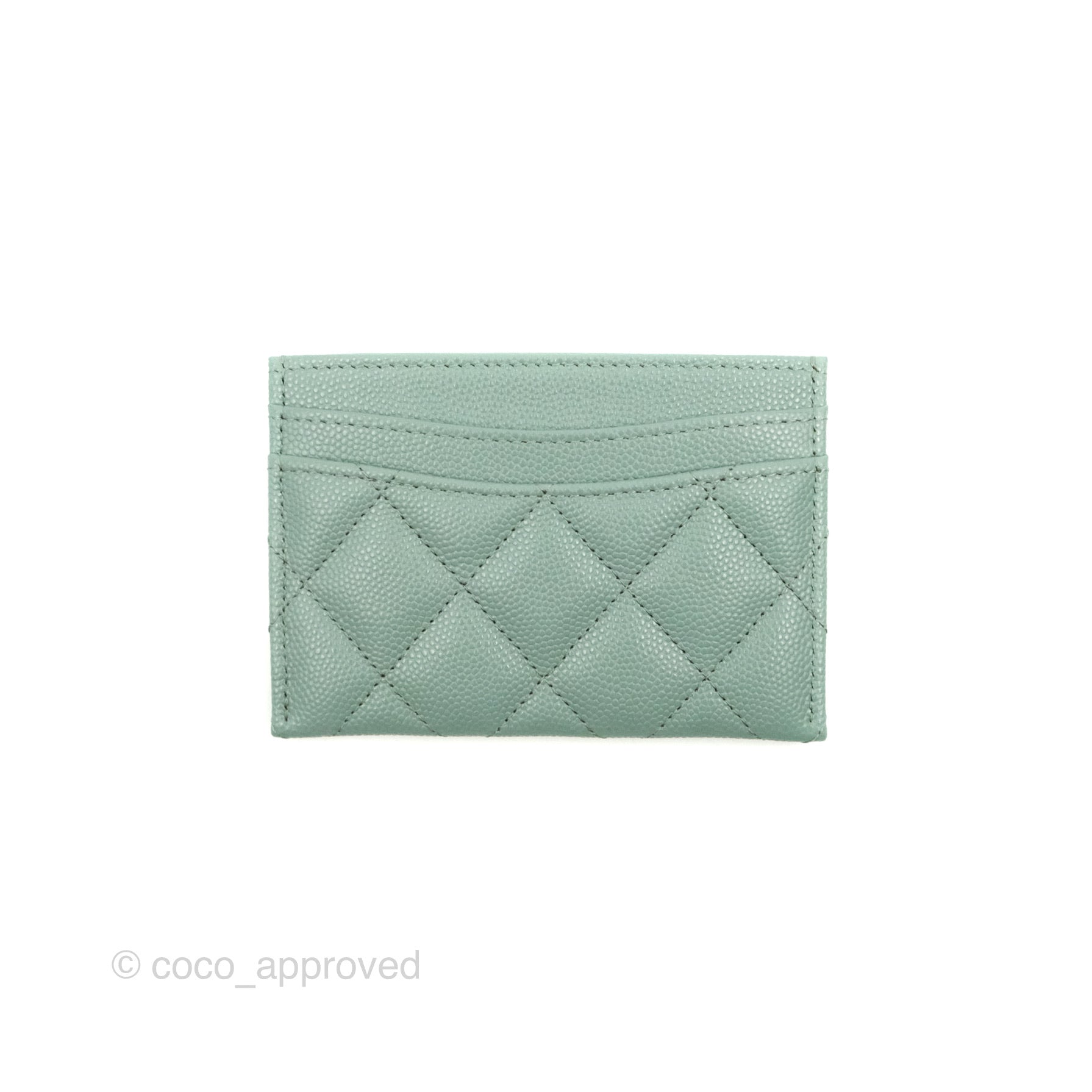 Chanel Classic Flat Card Holder in Tiffany Blue - Caviar Leather with Gold Hardware | Perfect for Everyday Use & Gift Giving