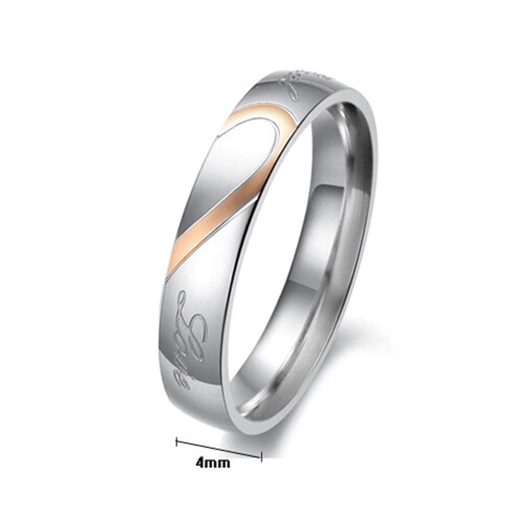 Uloveido Titanium & Stainless Steel Couple Wedding Rings - Engravable Matching Bands for Engagement & Anniversary - Romantic Gift for Couples - Perfect for Weddings, Proposals & Special Occasions