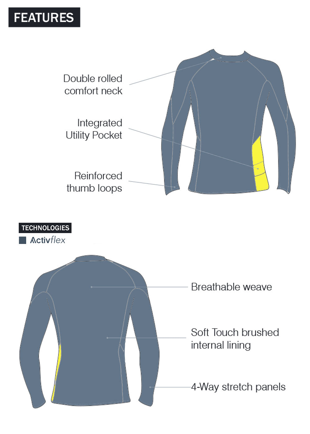 Enth Degree Men's Bombora Long Sleeve Polyfleece Rash Guard - UPF 50+ Sun Protection, Quick Dry & Warm Fleece Lining for Surfing, Swimming, Diving & Outdoor Activities