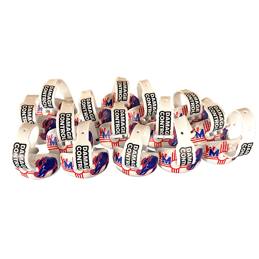 15-Pack Lip Guards with Permanent Strap - Team Design Mouth Protectors for Football, Hockey & Sports Safety Gear