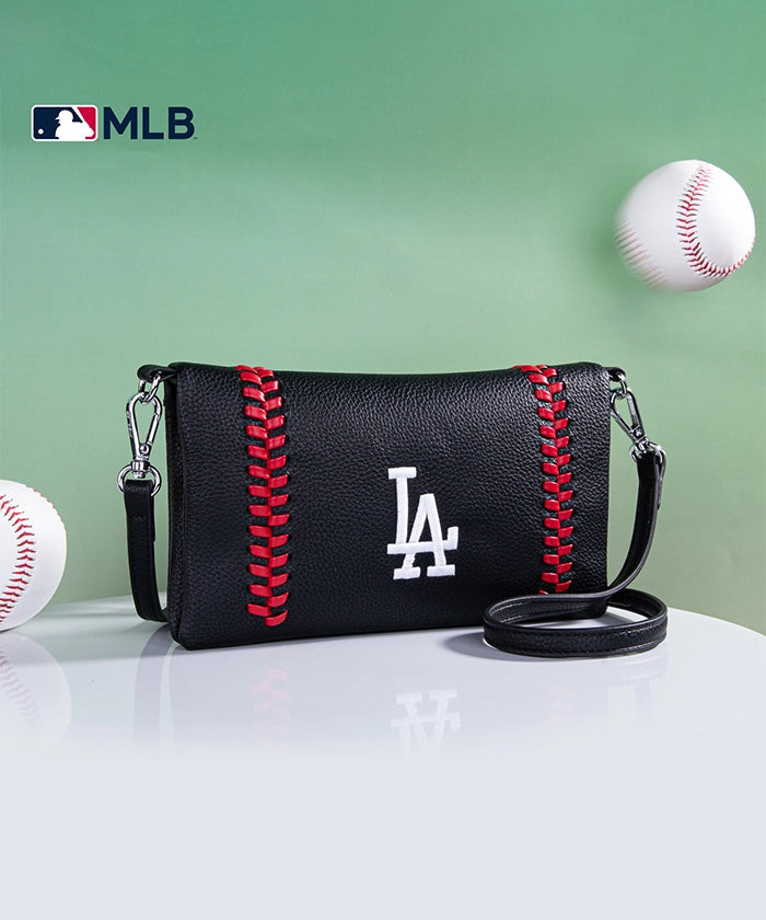 MLB Los Angeles Dodgers Genuine Leather Crossbody Bag for Women - Stylish & Durable Purse for Game Day, Travel & Everyday Use