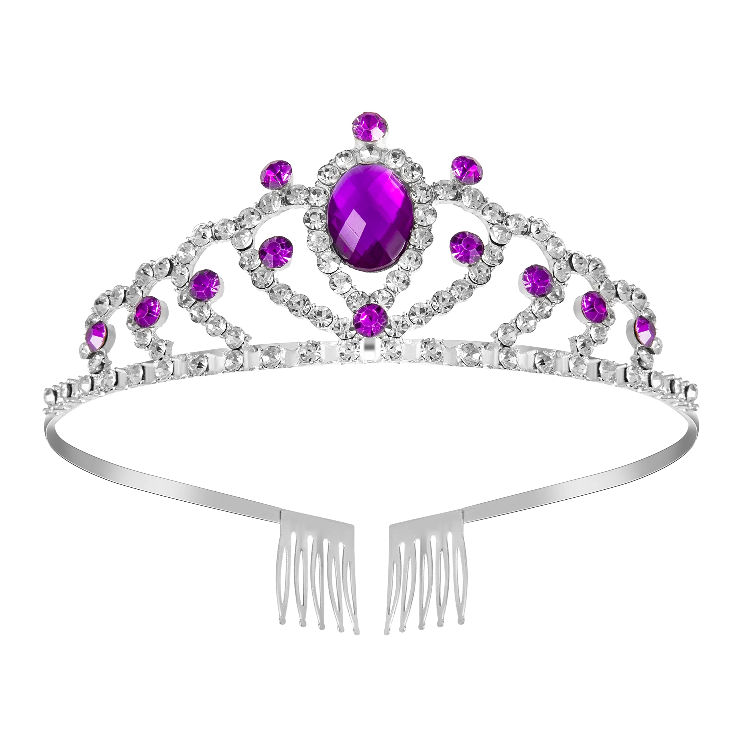 Crystal Tiara Headband for Girls - Princess Costume Crown, Bridal Wedding Hair Accessories, Birthday Communion Halloween Christmas Party Dress Up, Cosplay Gift for Kids - Perfect for Birthday Parties, Weddings, Halloween Costumes & Dress-Up Play