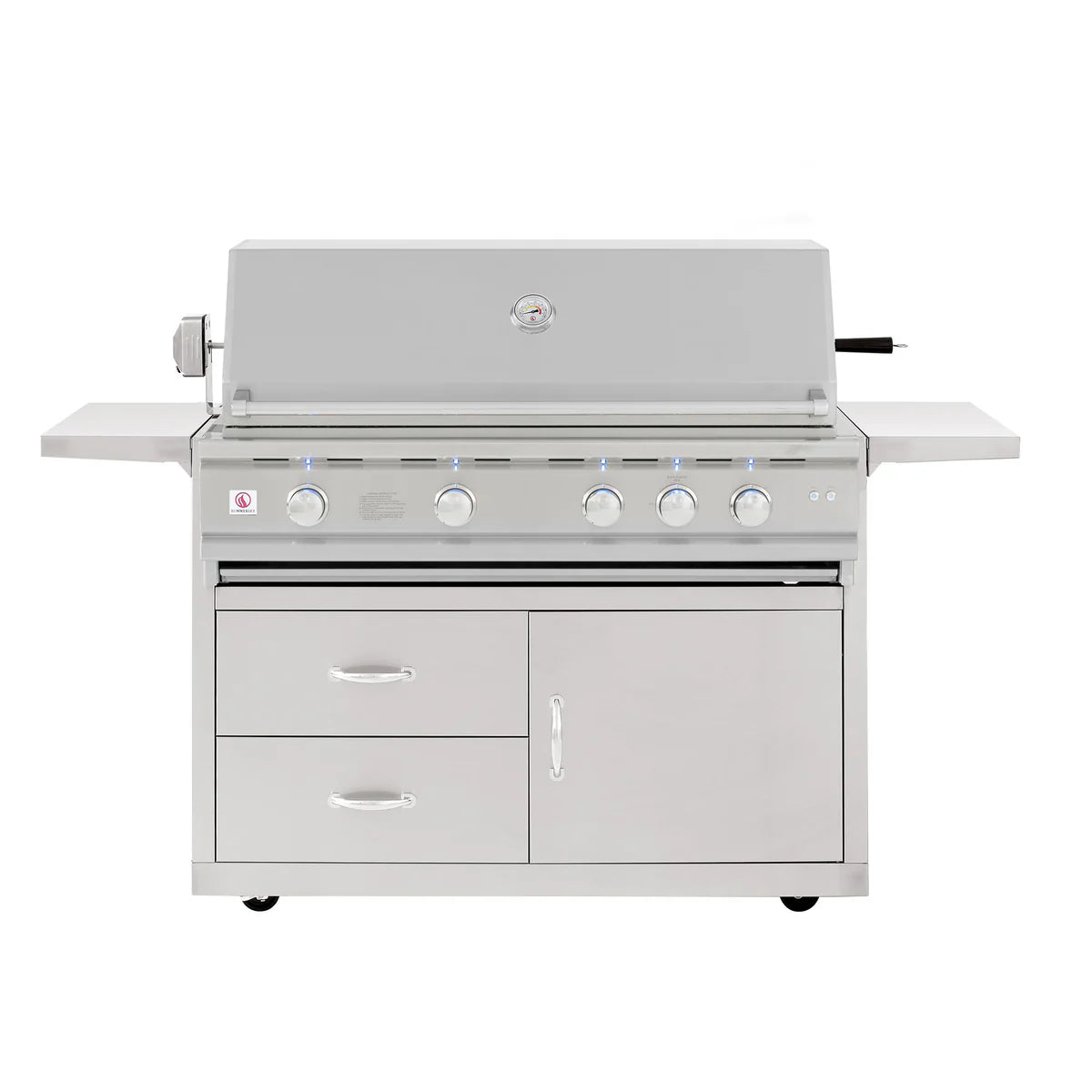 Summerset Grills TRL Deluxe 44 Inch Freestanding Gas Grill with 4 Burners - Outdoor BBQ Grill for Backyard, Patio & Camping - Stainless Steel Construction & Side Shelves - Perfect for Family Cookouts & Tailgating