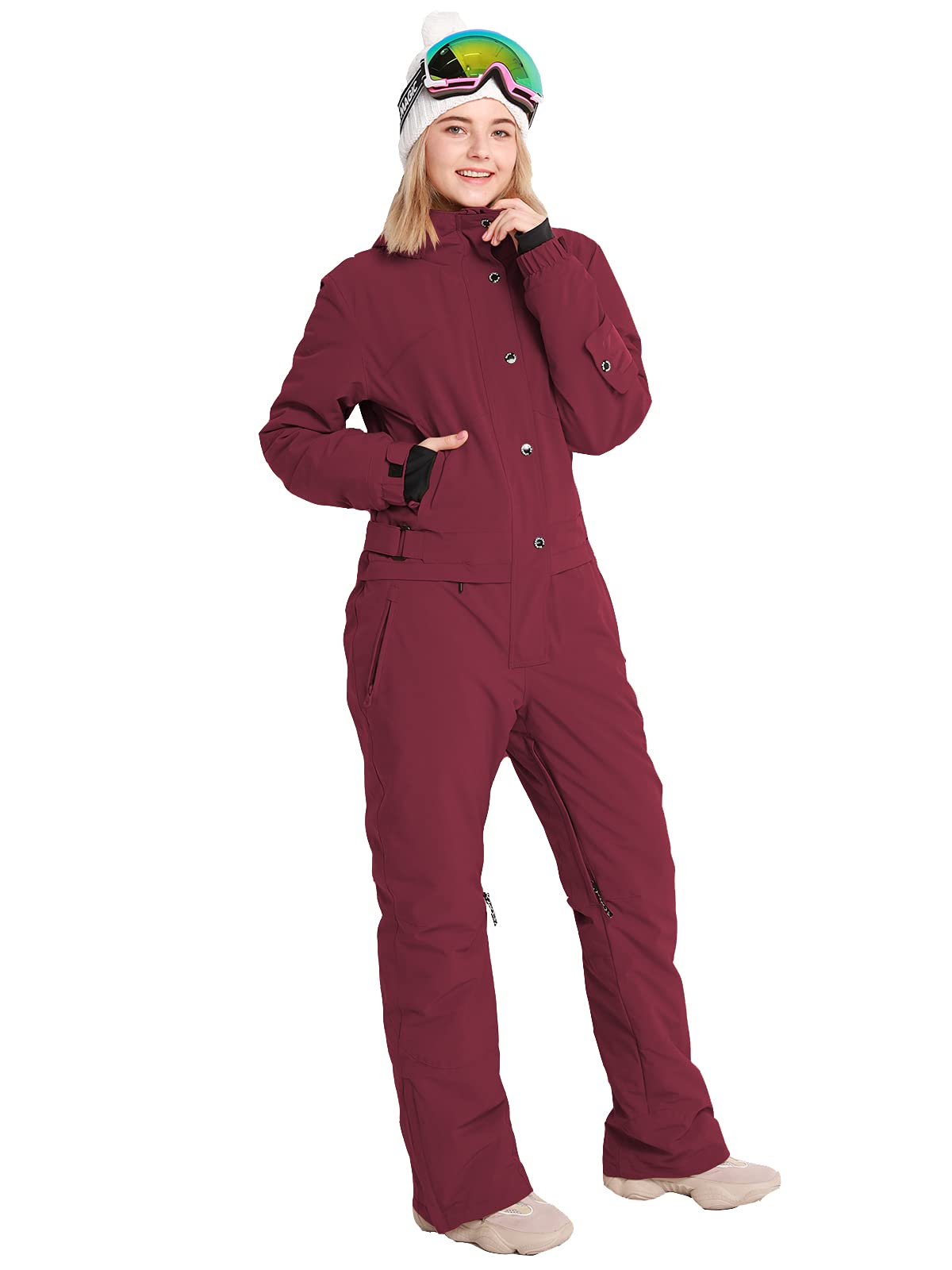 Women's Waterproof One-Piece Ski Suit - Colorful Winter Snowboard Jumpsuit for Snow Sports & Outdoor Activities | Skiing, Snowboarding, Sledding & Cold Weather Adventures