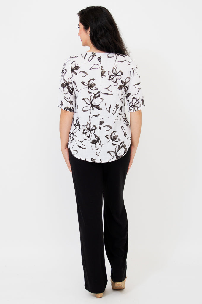 Liza Top - Soft & Comfortable Linen Bamboo Blend Women's Blouse | Perfect for Casual Wear, Office Outfits & Summer Fashion