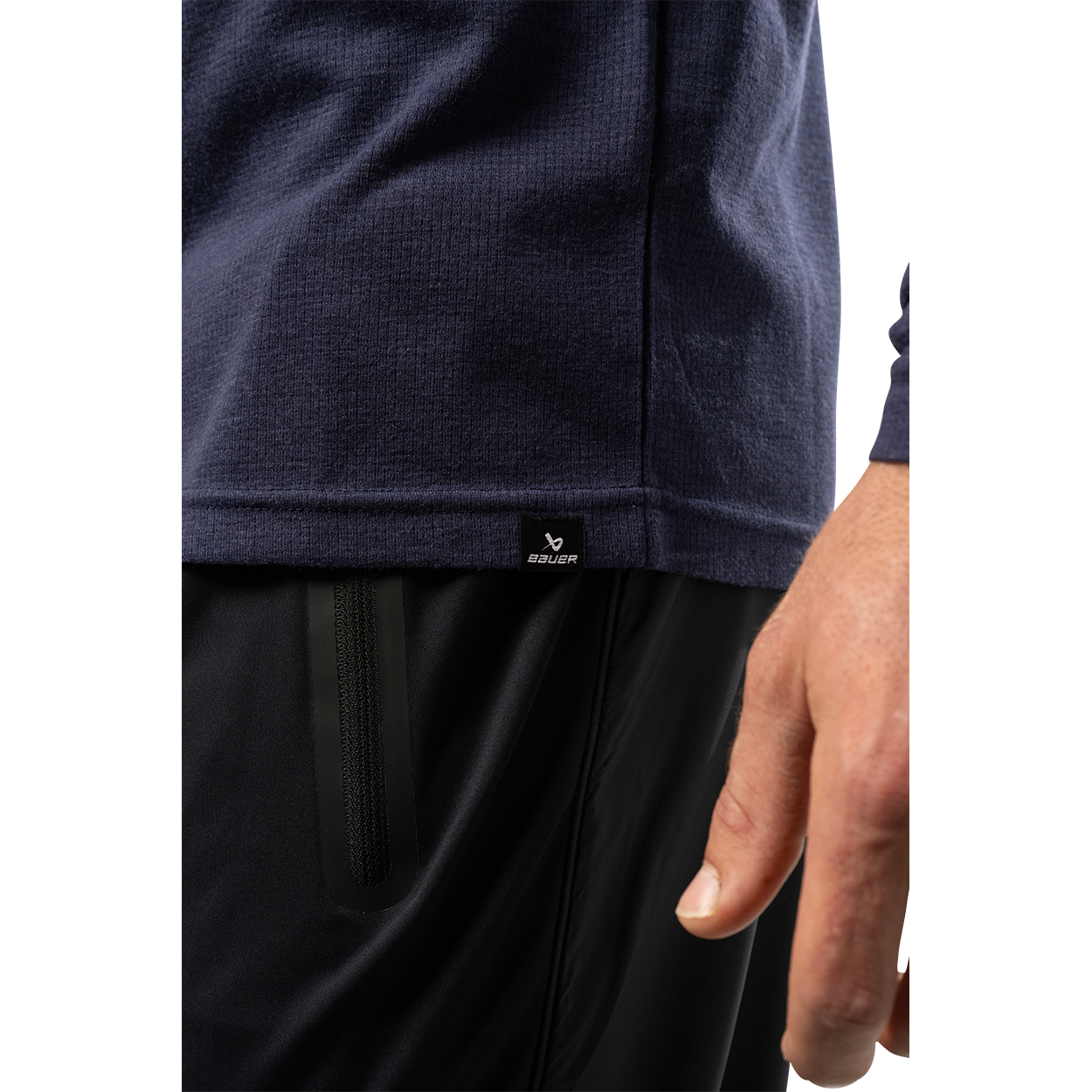 Bauer FLC Merino Wool Long Sleeve Tech Tee for Men - Moisture Wicking & Odor Resistant Performance Shirt for Hockey, Skiing & Outdoor Activities
