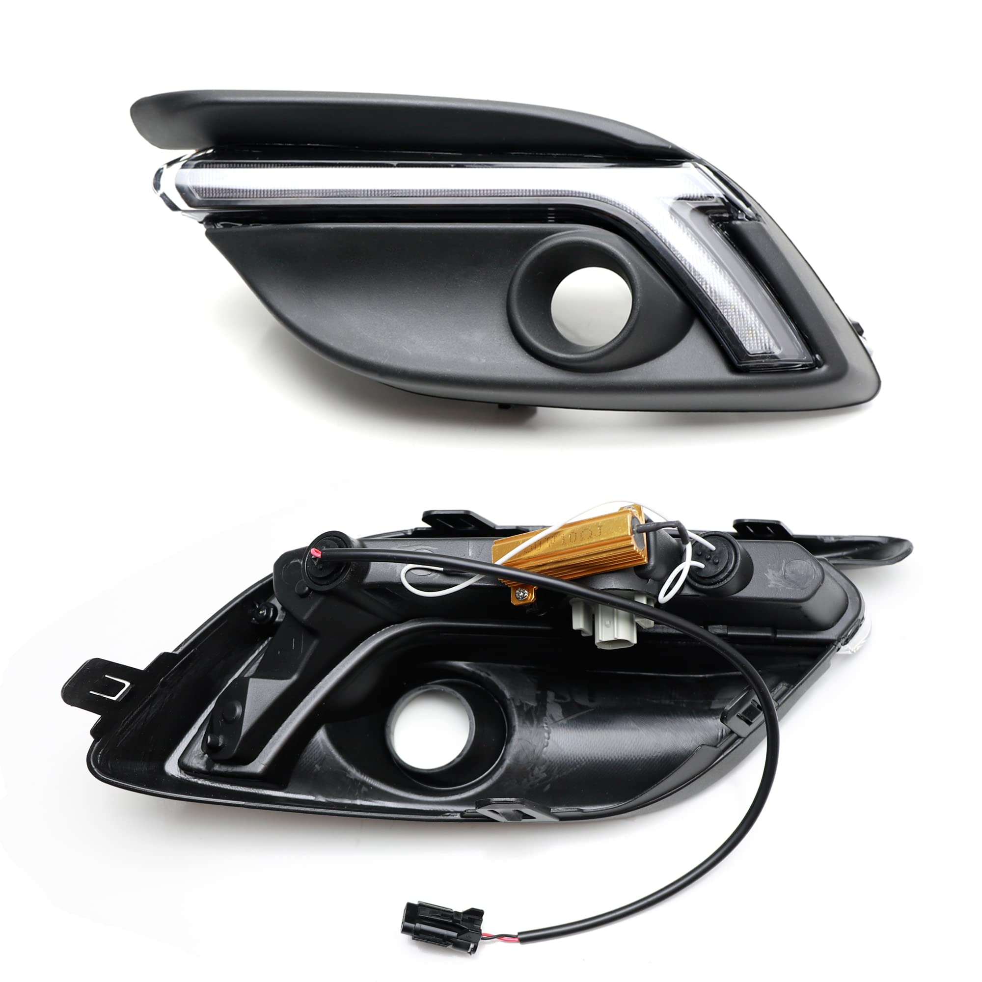 iJDMTOY OE-Style Switchback LED Daytime Running Light Kit - White DRL & Amber Turn Signal - Compatible with 2017-2018 Mazda 3 - Easy Installation & Enhanced Visibility for Day & Night Driving