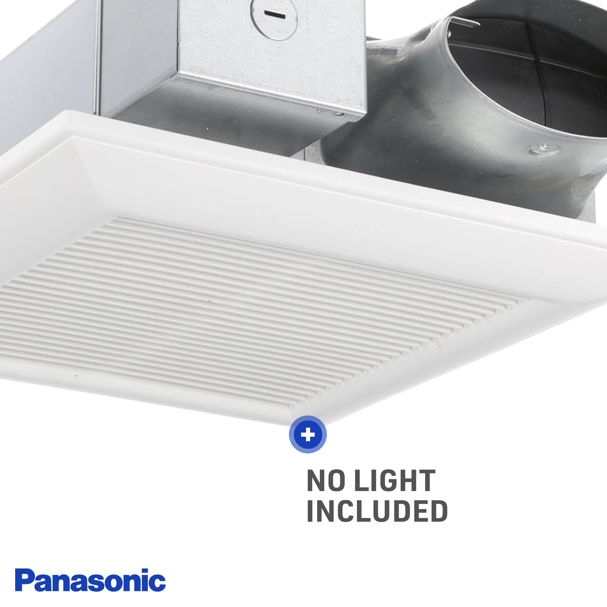 Panasonic FV-0510VS1 WhisperValue DC Ventilation Fan - 50/80/100 CFM, Ultra Quiet Bathroom Exhaust Fan, Energy Efficient, White - Perfect for Home Bathrooms, Kitchens & Laundry Rooms