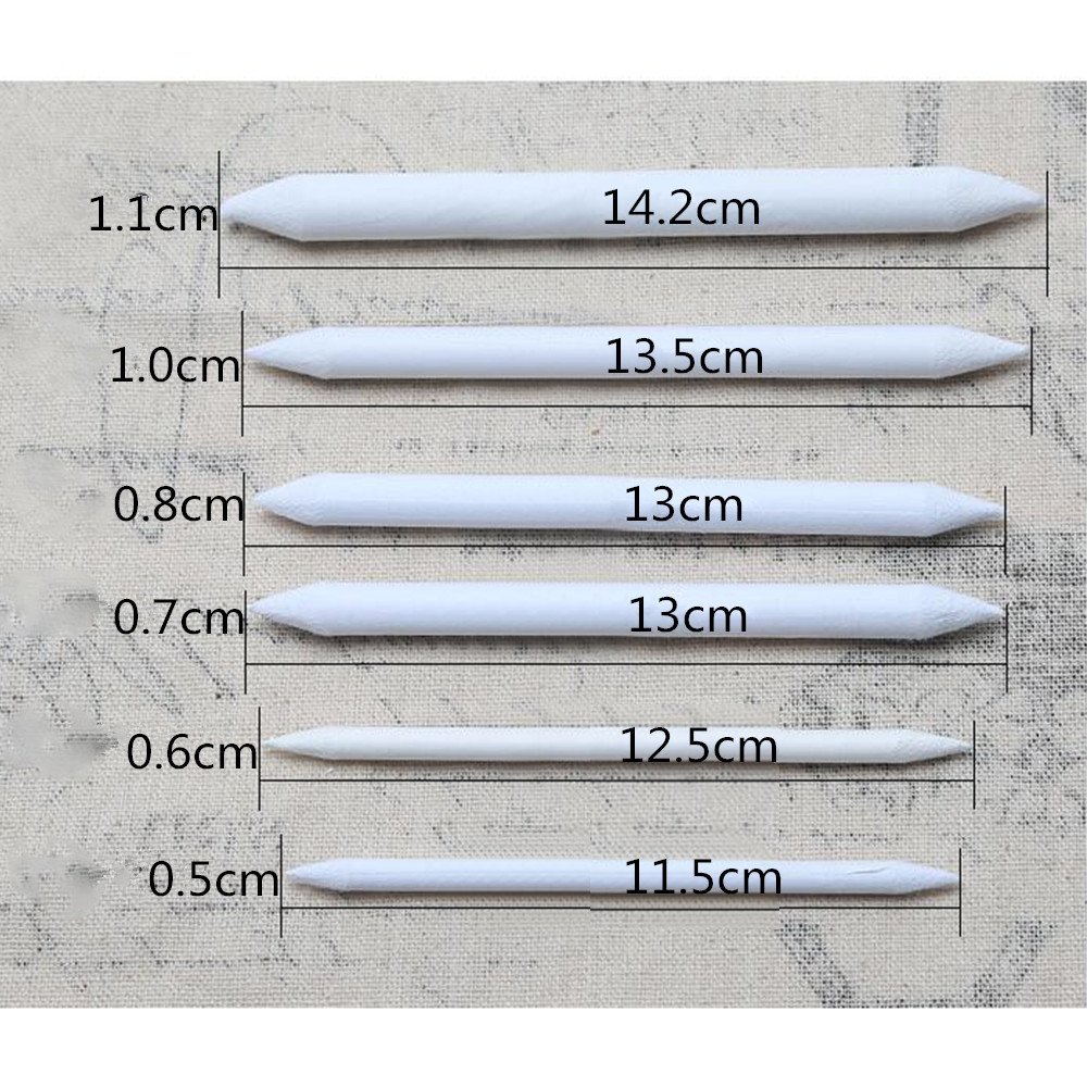 6Pcs Blending Stumps and Tortillions - Professional Art Blenders for Sketching, Drawing, Shading - Perfect for Graphite, Charcoal & Pastel Artists - Ideal for Portrait, Landscape & Still Life Artwork