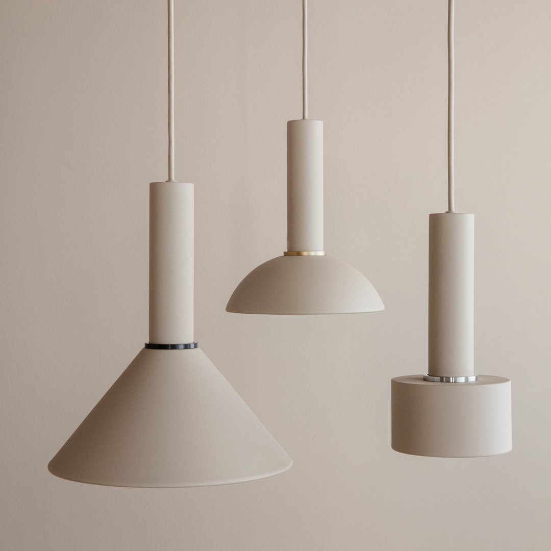 Ferm Living Disc Shade Collection - Modern Scandinavian Pendant Lighting for Living Room, Bedroom & Dining Room Decor