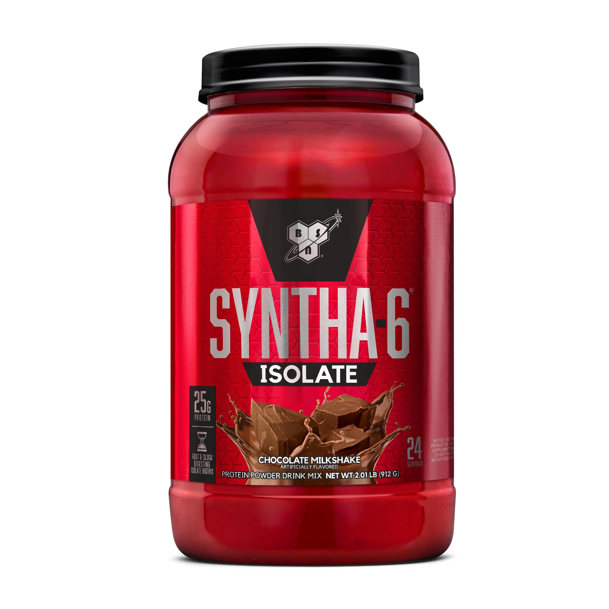 BSN SYNTHA-6 Isolate Protein Powder - Premium Chocolate Whey & Milk Protein Isolate Supplement, Chocolate Milkshake Flavor, 24 Servings - Ideal for Post-Workout Recovery, Muscle Building & Healthy Lifestyle