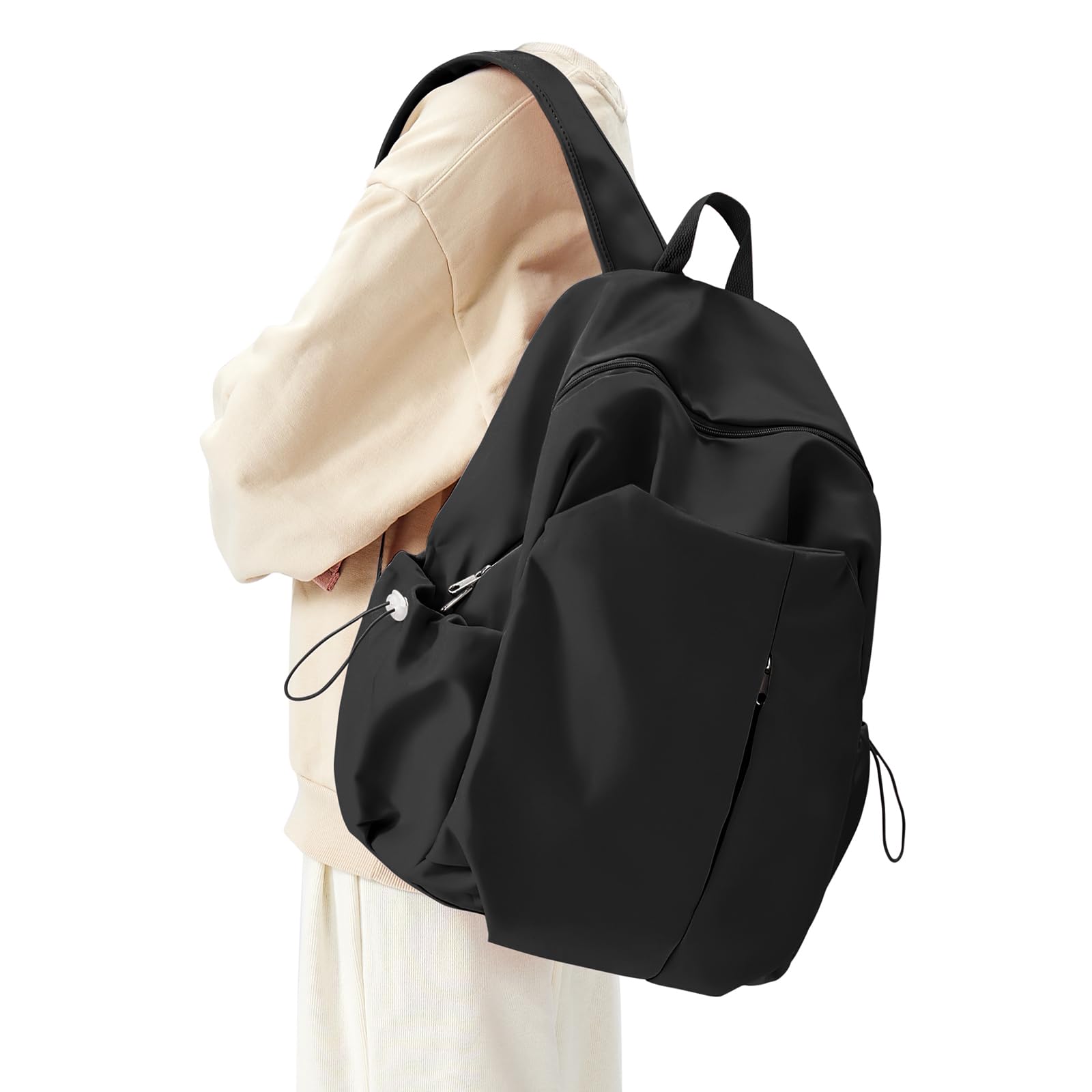 Lightweight Waterproof Black Backpack for High School & College Students - Casual Daypack for Teens, Boys & Girls - Perfect for School, Travel & Daily Use