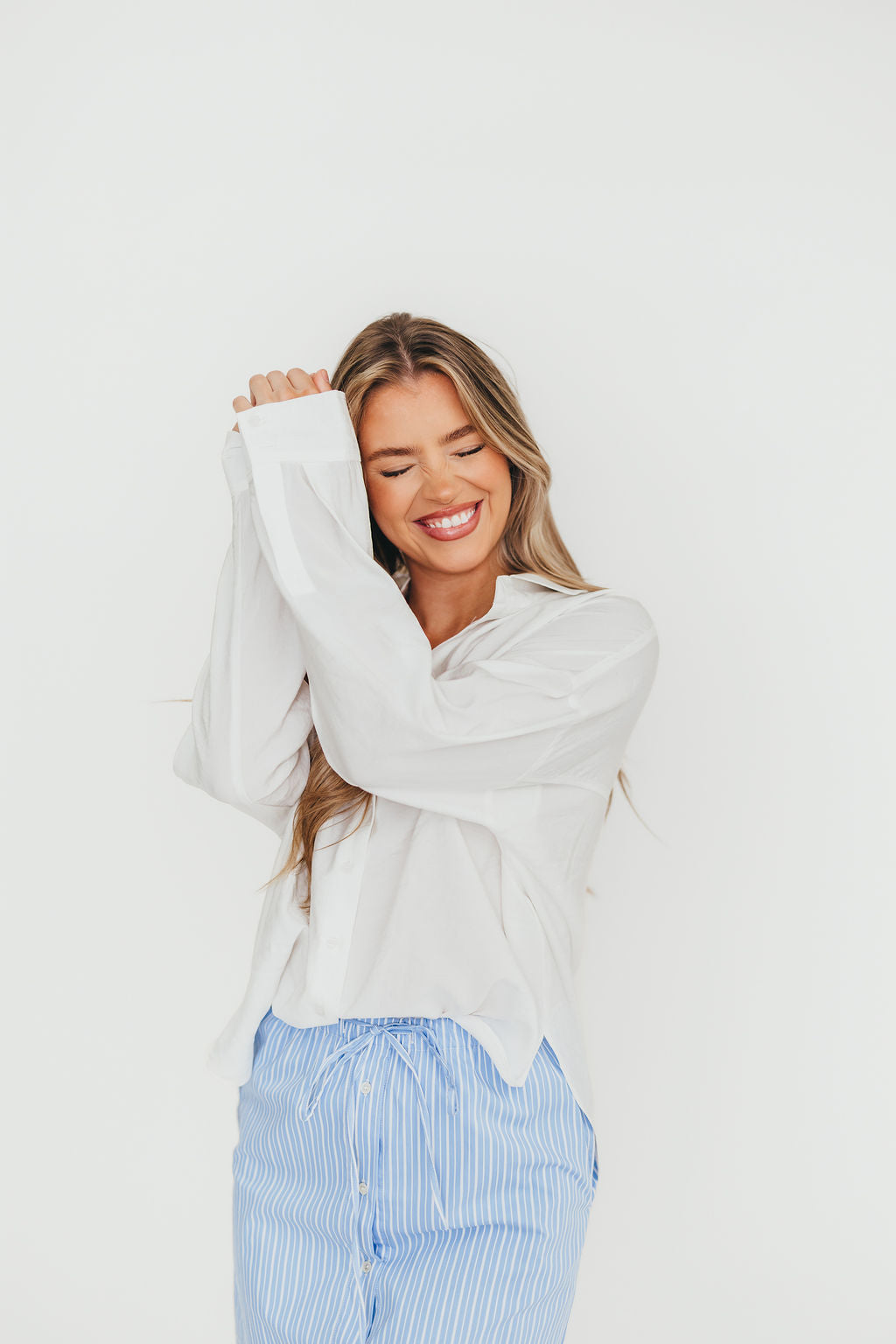 Lakin Soft Oversized Shirts for Women - Off White | Comfortable Loose Fit Casual Tops | Perfect for Everyday Wear, Layering & Relaxing