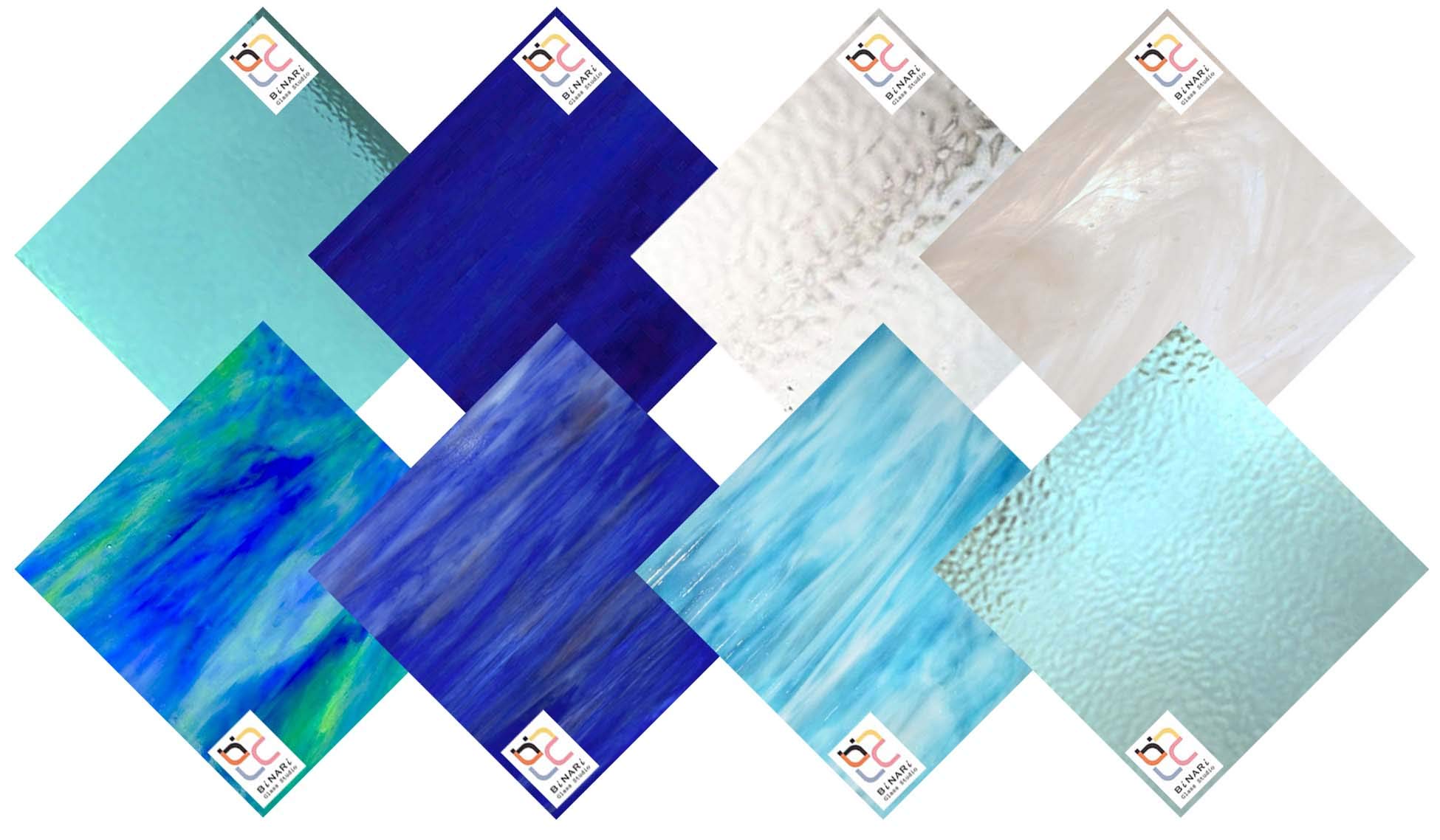 Blue Gradient Polar Winds Stained Glass Pack (8