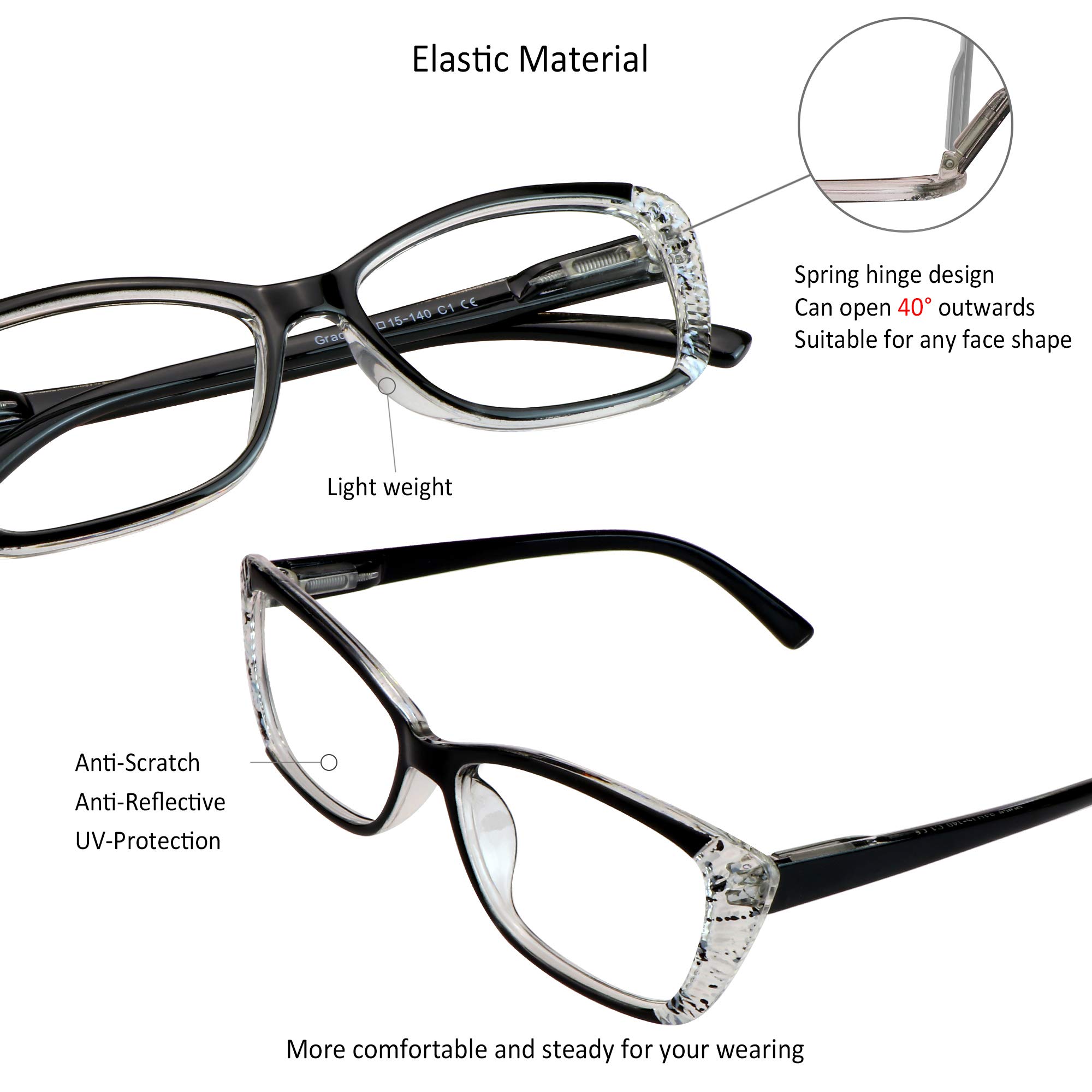VisionGlobal 5 Pairs Reading Glasses - Blue Light Blocking for Women & Men | Office & Screen Use