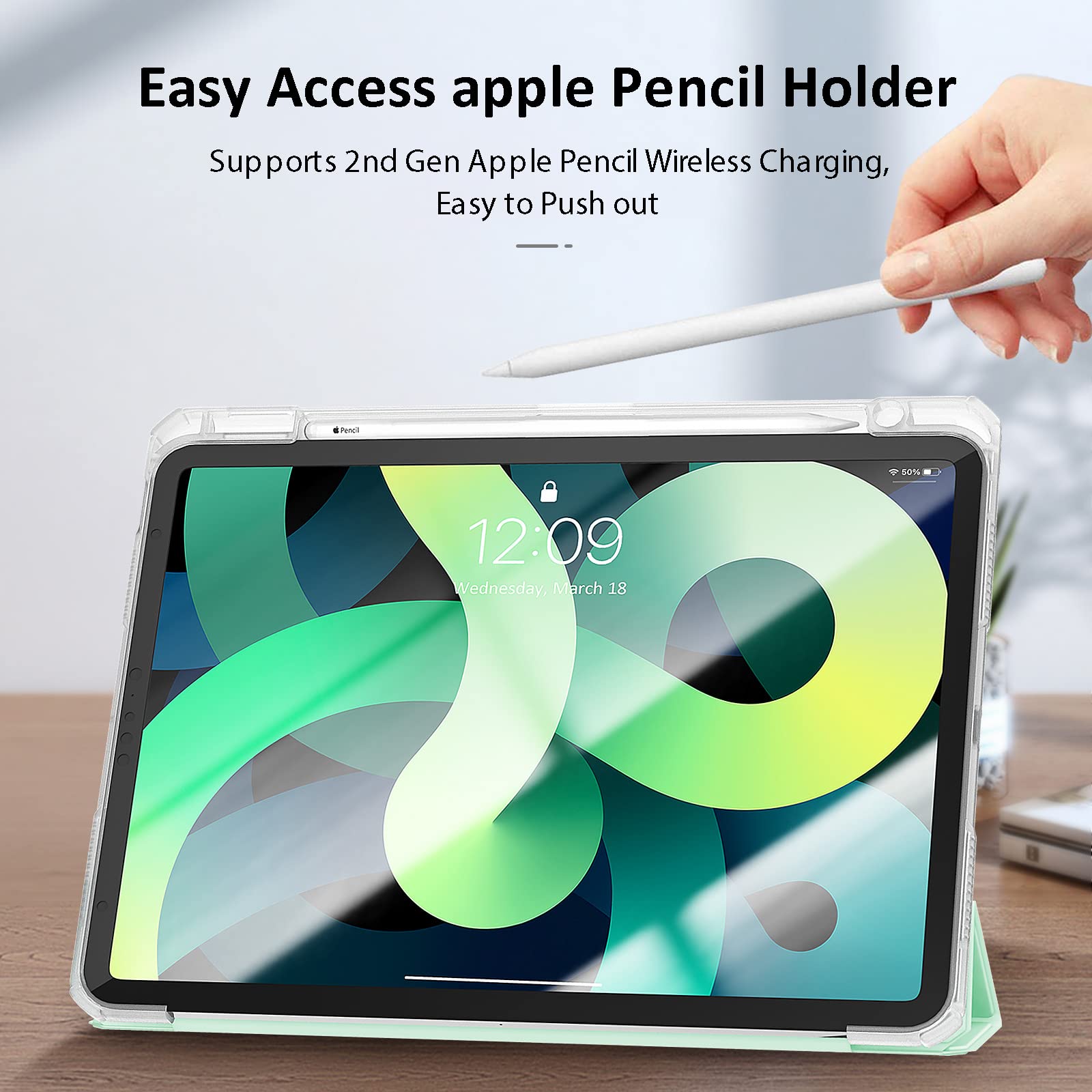 Gahwa Protective Case for iPad Air 4th Generation (2020 Model) 10.9 Inch - Slim Fit Cover with Auto Sleep/Wake | Perfect for Work, School & Travel