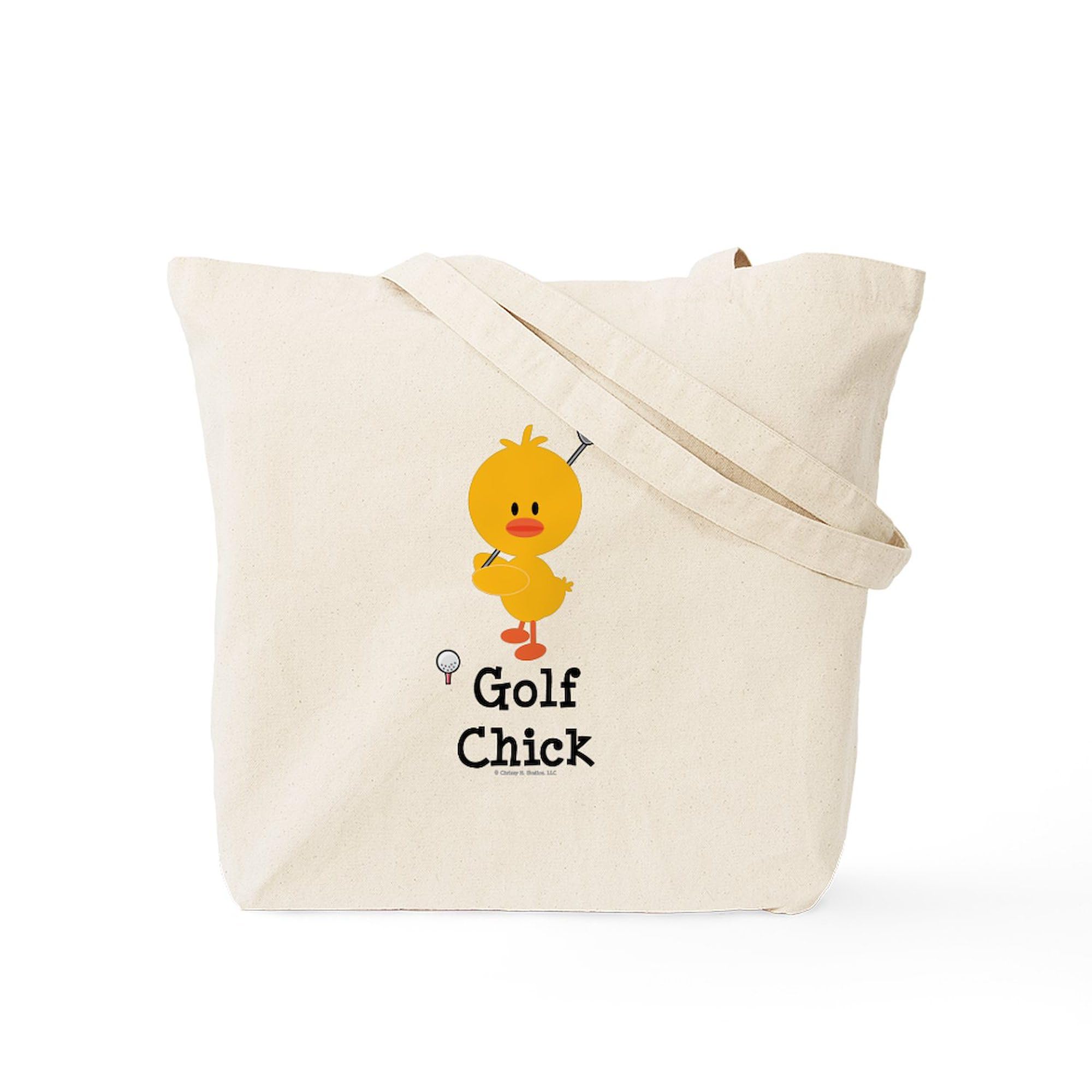 Golf Chick Tote Bag - Natural Canvas Reusable Shopping Bag for Women | Eco-Friendly Grocery Tote for Golf Lovers, Beach Trips & Daily Errands