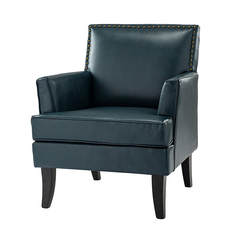 Fatima Vegan Leather Armchair - Modern PU Leather Lounge Chair for Living Room, Office & Bedroom - Eco-Friendly Faux Leather Accent Chair with Sturdy Metal Legs