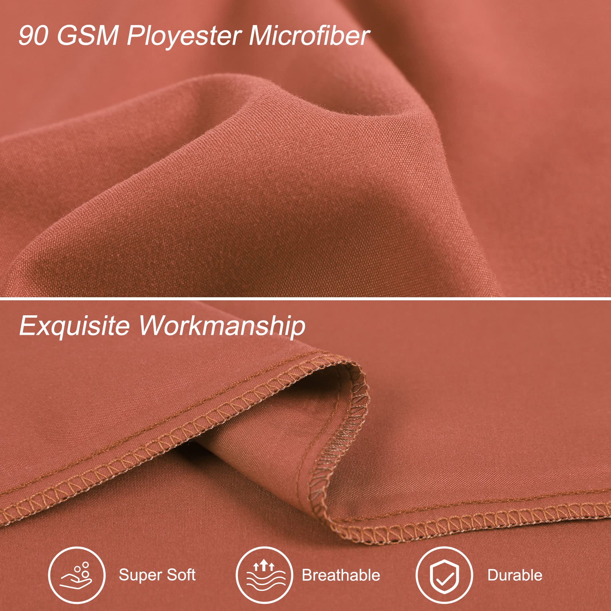 Soft Microfiber Body Pillow Case 20x48 Inches - Orange Replacement Cover for Full Body Pillows - 90 GSM Polyester Weave - Perfect for Pregnancy Support, Back Pain Relief & Comfortable Sleeping