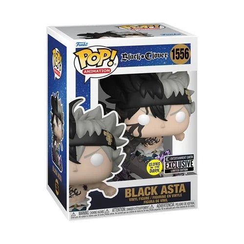 Black Clover Black Asta Glow in the Dark Funko Pop! Vinyl Figure #1556 - Entertainment Earth Exclusive - Perfect for Anime Collectors & Gift Giving