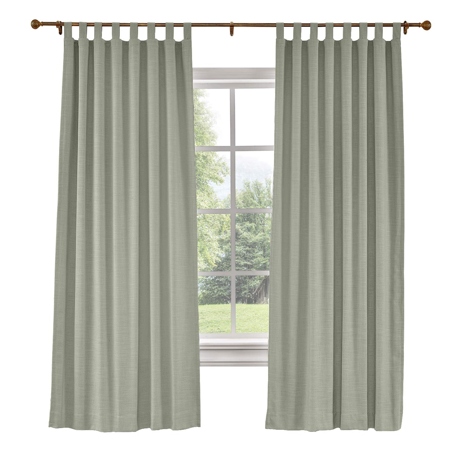 Extra Wide Blackout Curtains 100x102 Inches - Thermal Insulated Linen Drapes with Tab Top for Sliding Doors, Patio & Windows | Grey Polyester Living Room Bedroom Curtain Panel (Tallis Collection) | Perfect for Home Theater, Nursery & Light Control