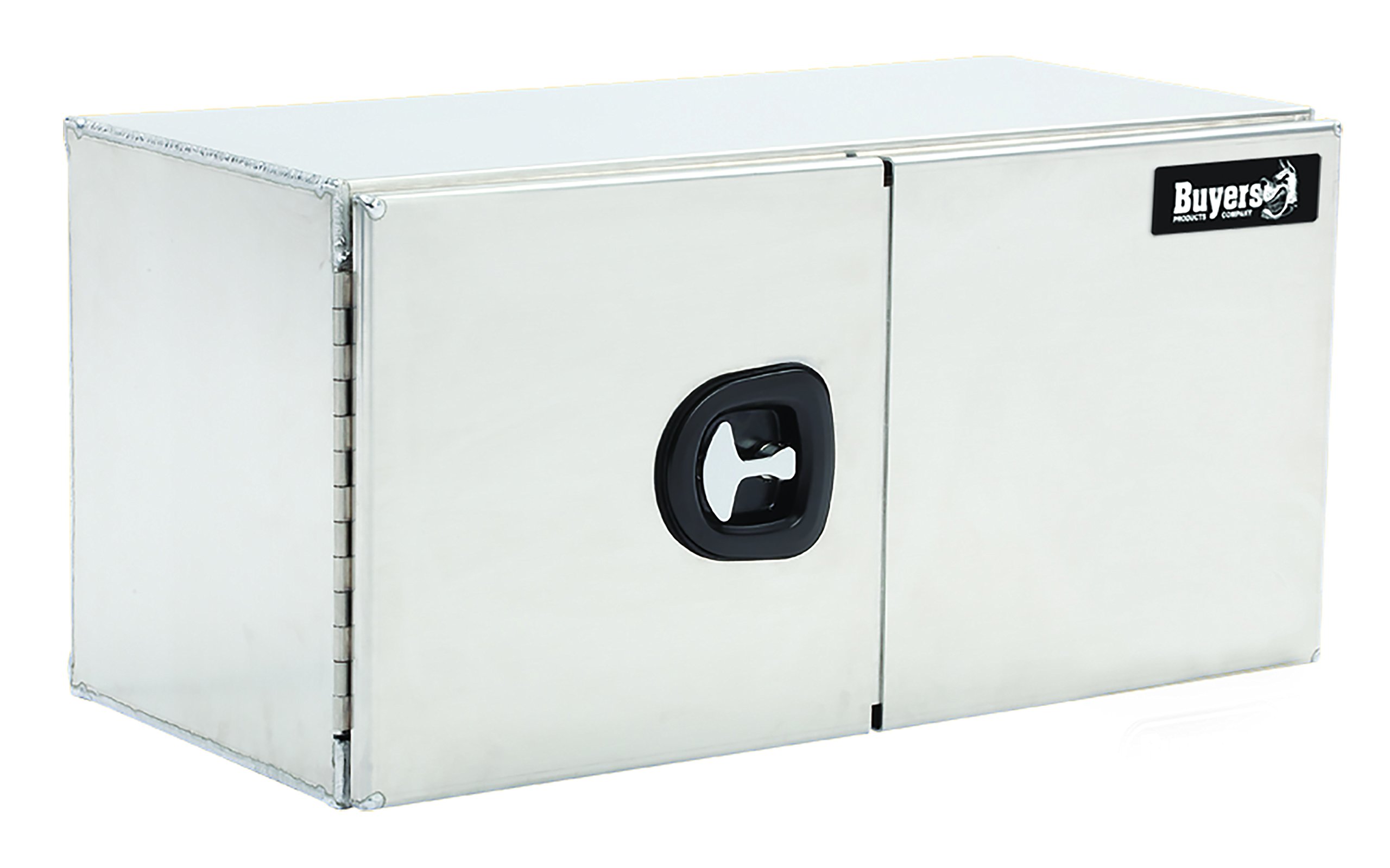 Buyers Products 1705305 Smooth Aluminum Underbody Truck Box with Barn Door - 18 x 18 x 36 Inch - Durable Storage Solution for Pickup Trucks & Work Vehicles