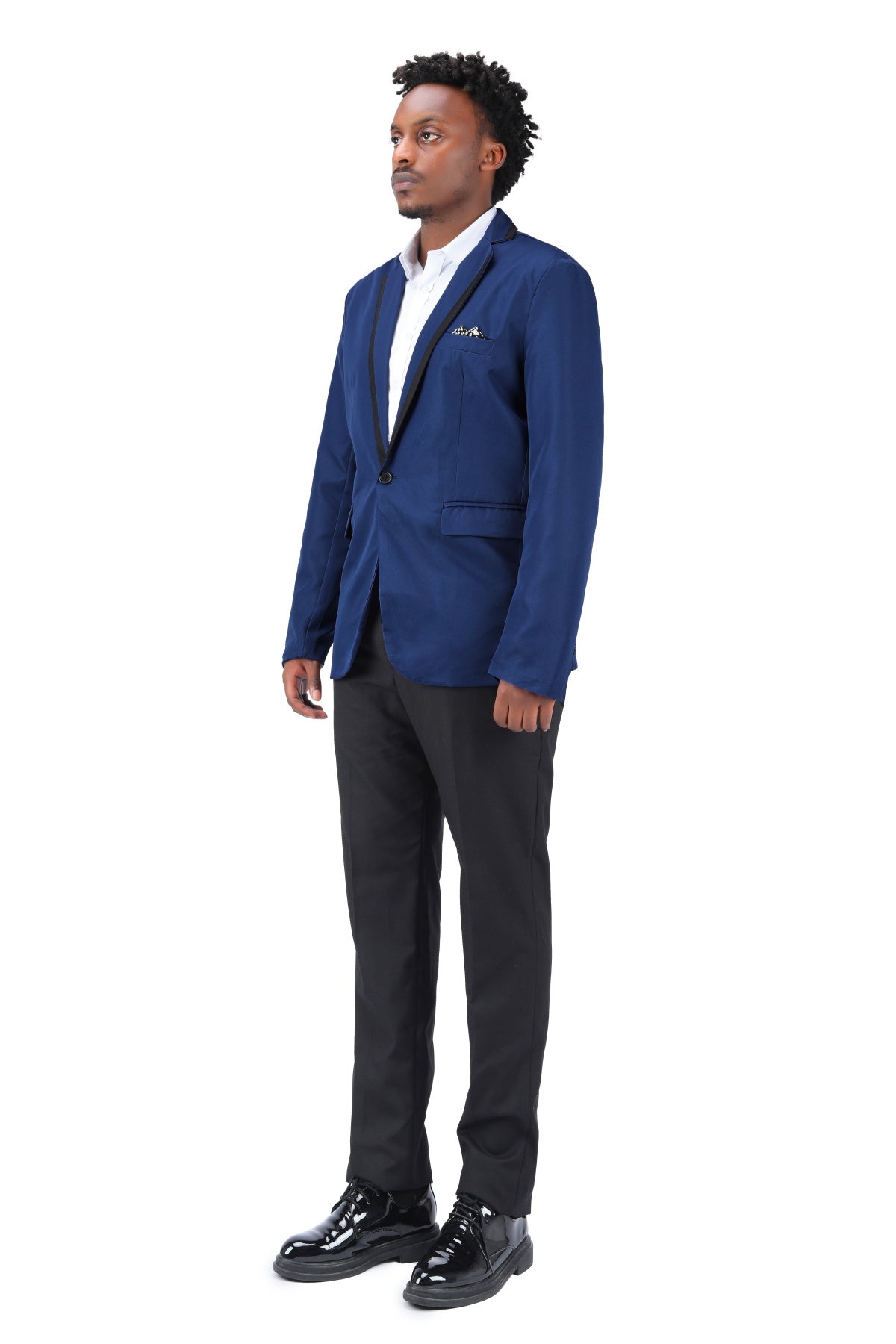 Men's Navy Blue Single Button Casual Blazer - Perfect for Office Wear, Business Meetings & Smart Casual Outfits