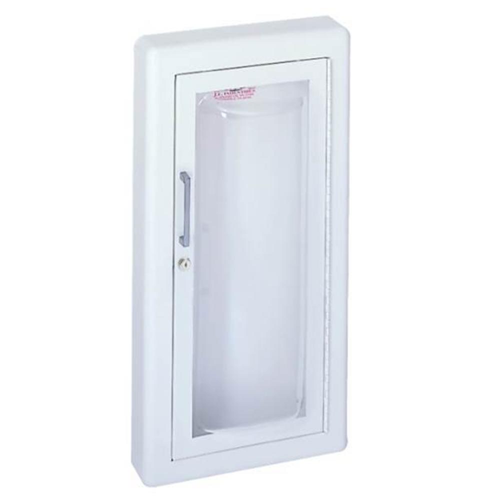 JL Industries 1517G25FX2 Clear Acrylic Fire Extinguisher Cabinet - Full Glazing with Pull Handle & SAF T LOK - Wall Mounted Safety Cabinet for Home, Office, and Commercial Buildings
