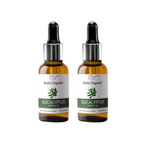 100% Pure Eucalyptus Essential Oil for Hair Growth, Steam Inhalation & Aromatherapy | Undiluted Natural Nilgiri Oil for Skin Care, Muscle Relaxation | 15ml (2 Pack) | Perfect for Diffusers, Massage & Home Spa