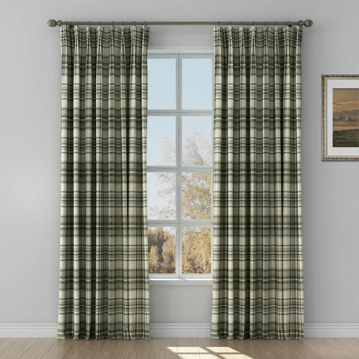 Elegant Sara Le Print Linen Drapery Pleated Curtains - Soft Textured Window Treatments for Living Room & Bedroom Decor