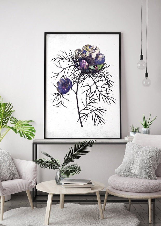 6-Pack White Rose Print Botanical Wall Art - Elegant Floral Decor for Living Room, Bedroom & Office