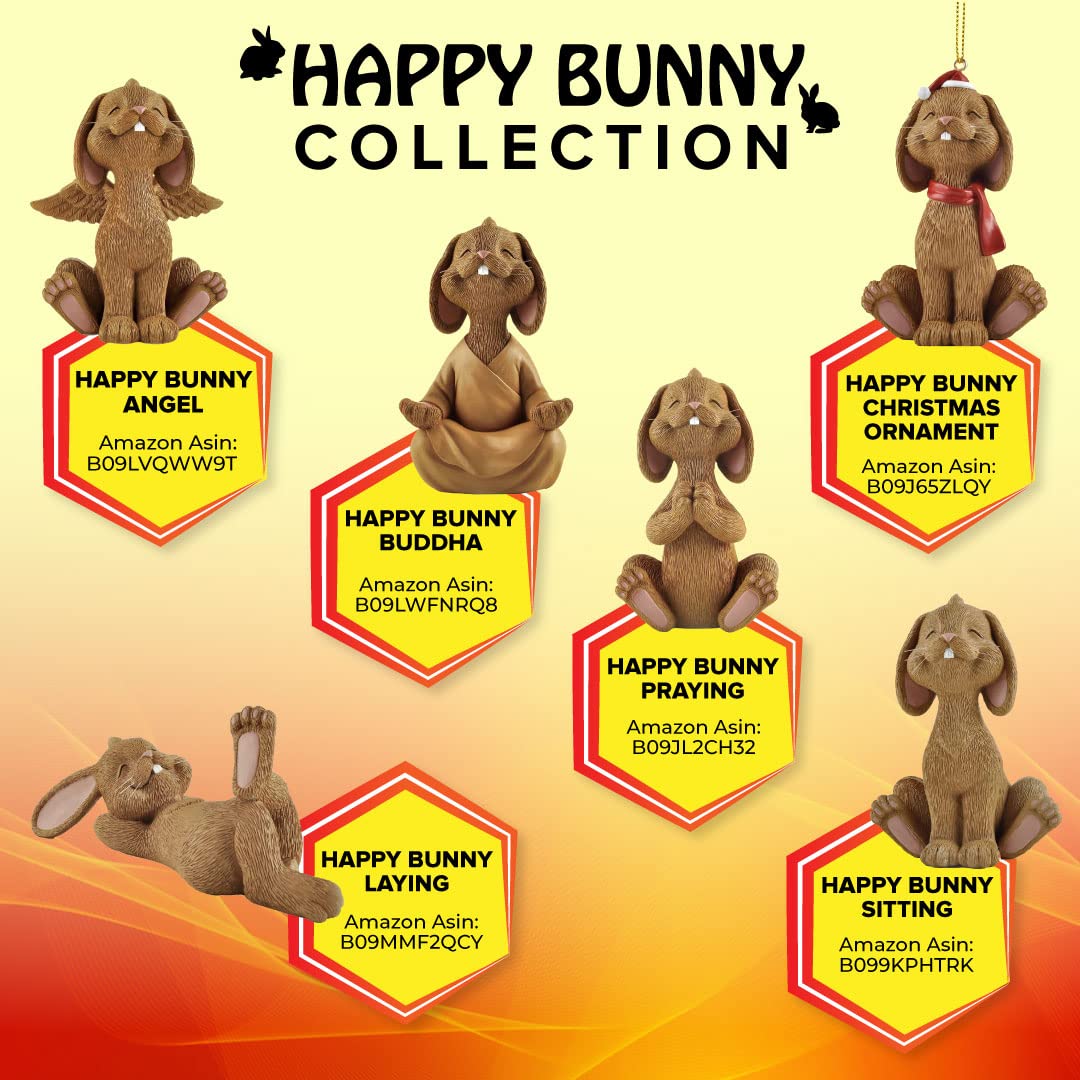 Whimsical Brown Bunny Rabbit Figurine - Cute Collectible Laying on Back - Happy Bunny Collection - Perfect Gift for Bunny Lovers, Easter Decor, Home Decor, Nursery Decor, Bunny Mom Gifts