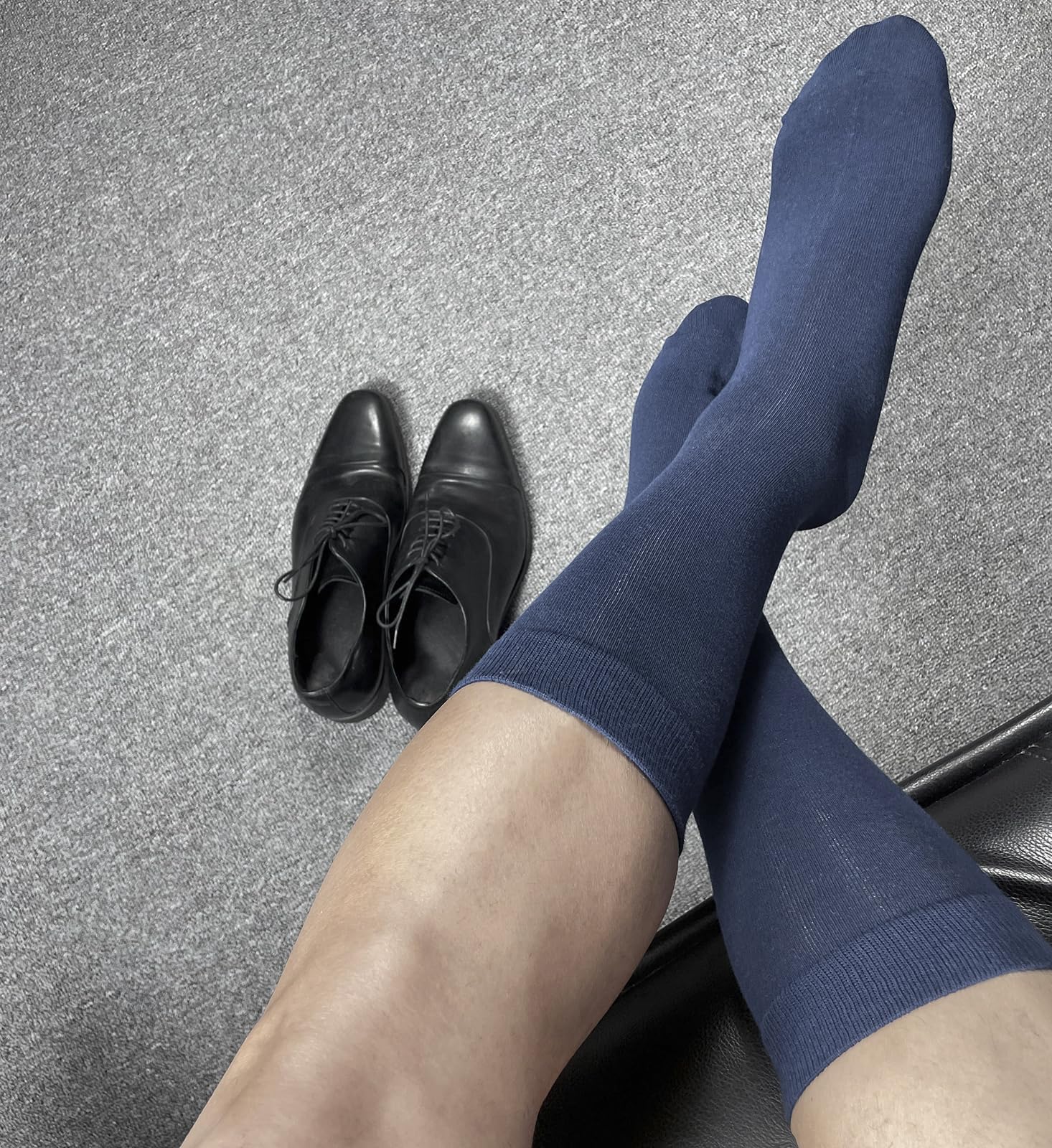 Premium Men's Dress Socks 5-Pack - 100% Cotton Business Formal Socks for Office & Wedding - Soft, Breathable, Calf-Length Crew Socks for Work, Dress Shoes & Everyday Comfort