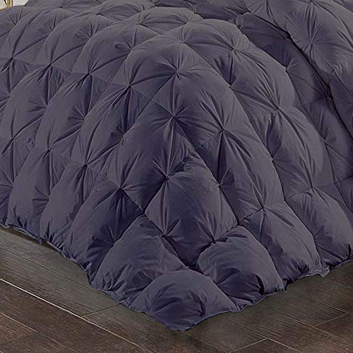 600 GSM All-Season 3-Piece Quilted Pinch Pleated Comforter Set - Super Queen Size, 100% Cotton Duvet Insert with 2 Pillowcases (Dark Grey) | Ultra Soft & Fluffy Bedding for Cozy Winter Nights & Luxury Hotel-Style Comfort