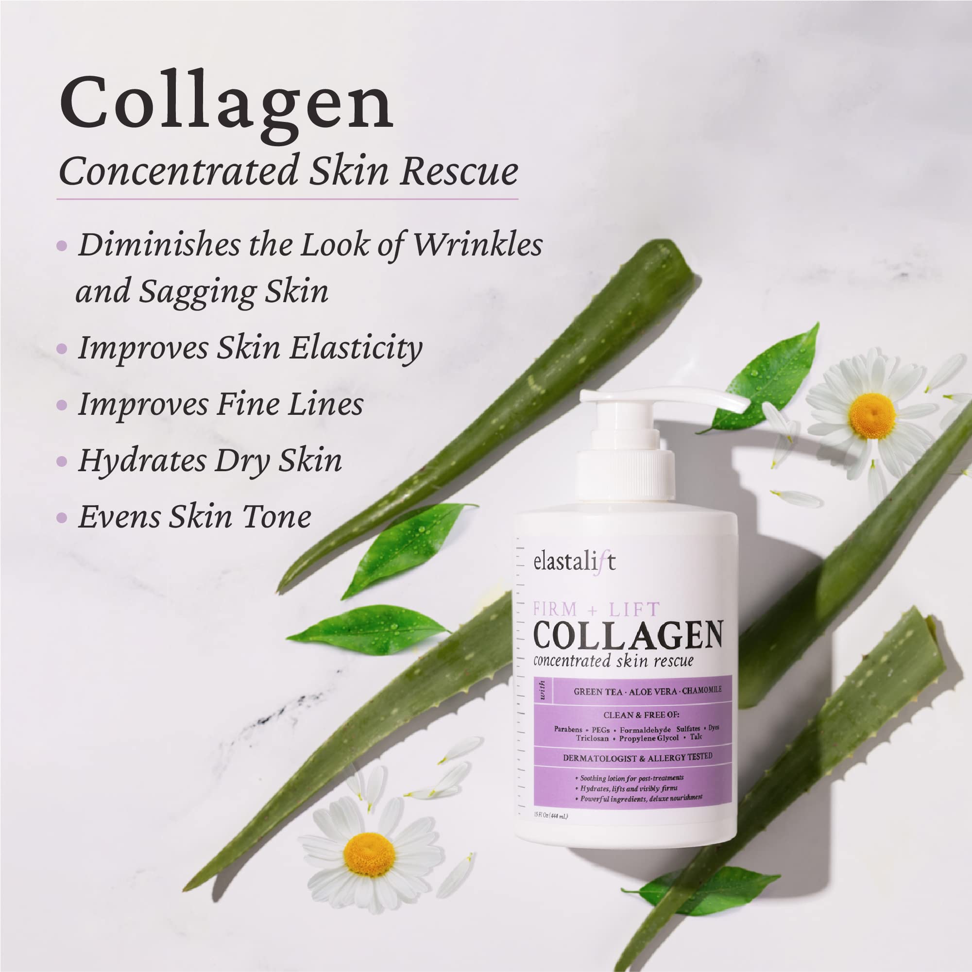 Elastalift Collagen Serum & Body Cream Set - Anti-Aging Face Moisturizer & Skin Tightening Lotion for Sagging Skin - Lift, Plump & Firm Skin Care Bundle (2PC) | Perfect for Daily Skincare Routine & Nighttime Hydration