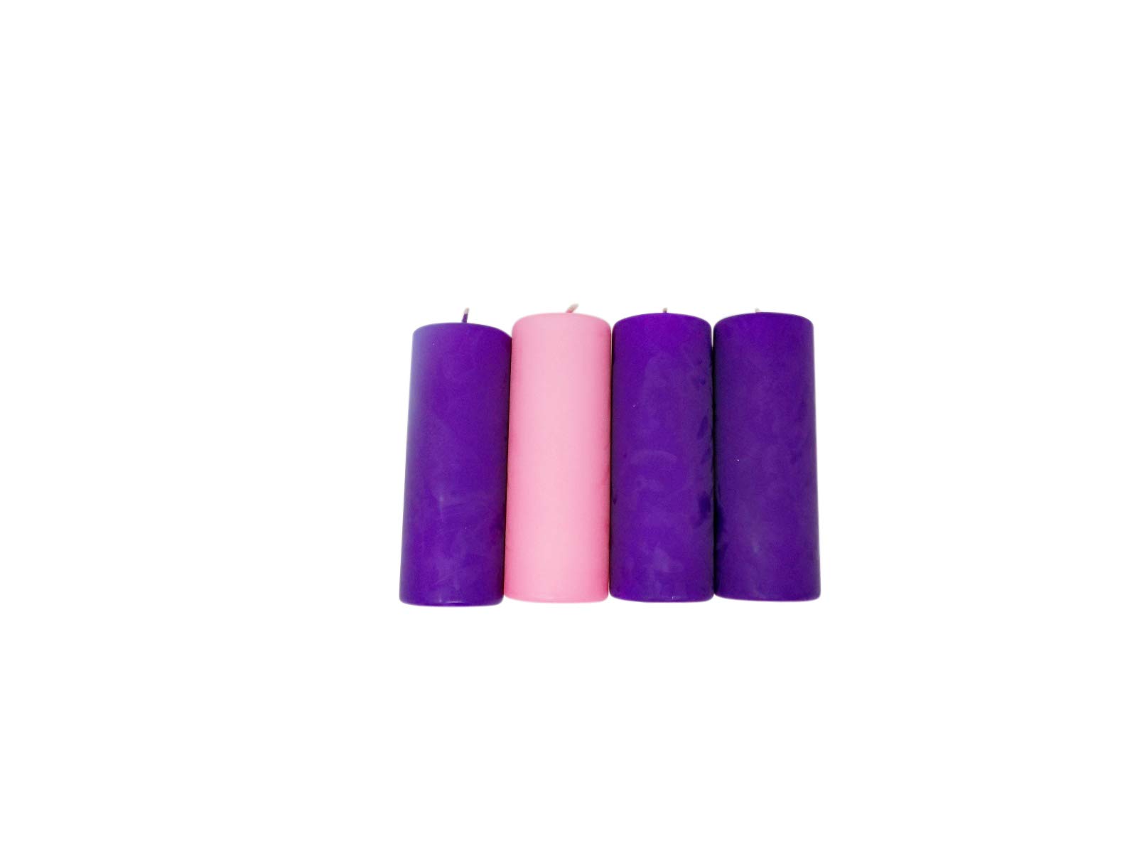 Premium Stearine Christmas Pillar Advent Candles for Churches - 3 x 8 Inch Set of 4 - Perfect for Holiday Decorations, Religious Ceremonies & Festive Home Decor