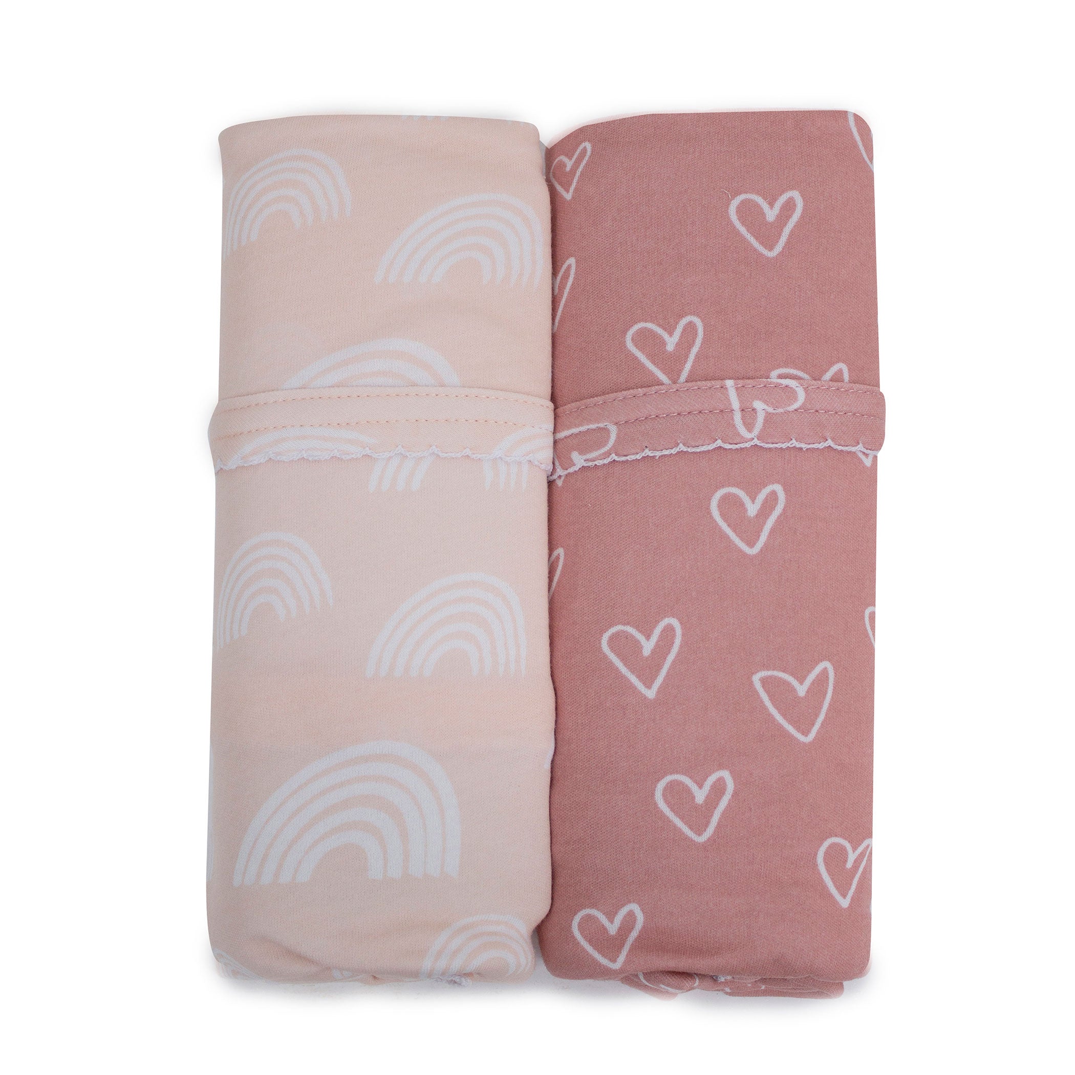Nordic Style 2-Pack Jersey Wrap in Dusty Berry & Rose - Soft & Cozy for Home, Office, and Travel