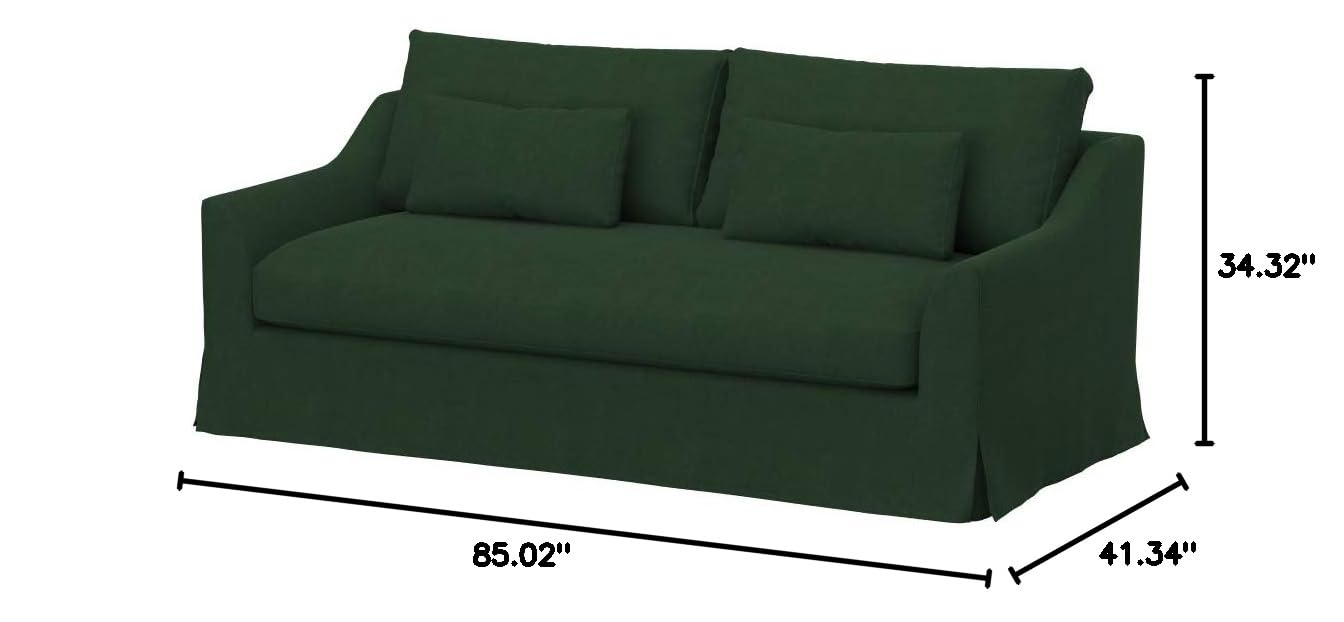 Farlov 3-Seat Sofa Replacement Cover - Soft Velvet Fabric in Elegant Bottle Green | Perfect for Living Room, Bedroom & Home Decor Upgrade