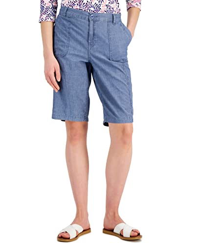 Karen S Women's Cotton Denim Pocket Shorts - Comfortable Casual Summer Shorts for Women | Perfect for Beach, Vacation & Everyday Wear