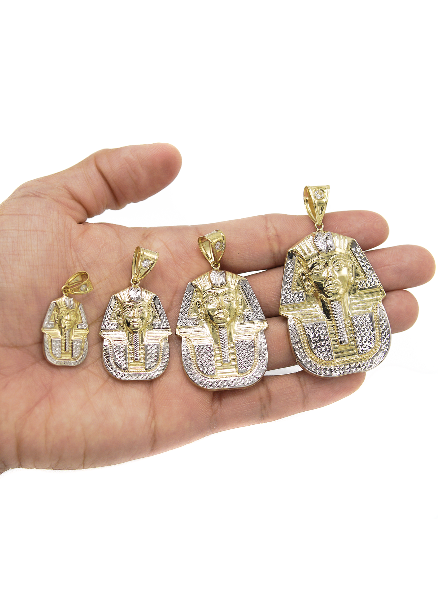 10K Yellow Gold Pharaoh Pendant Necklace - Custom Sizing for Men & Women | Perfect for Egyptian Jewelry Collections, Gifts & Special Occasions