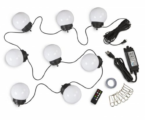 Color Changing LED Umbrella String Lights - 8 Globe Waterproof Outdoor Lights for Patio, Garden, Wedding & Party Decor