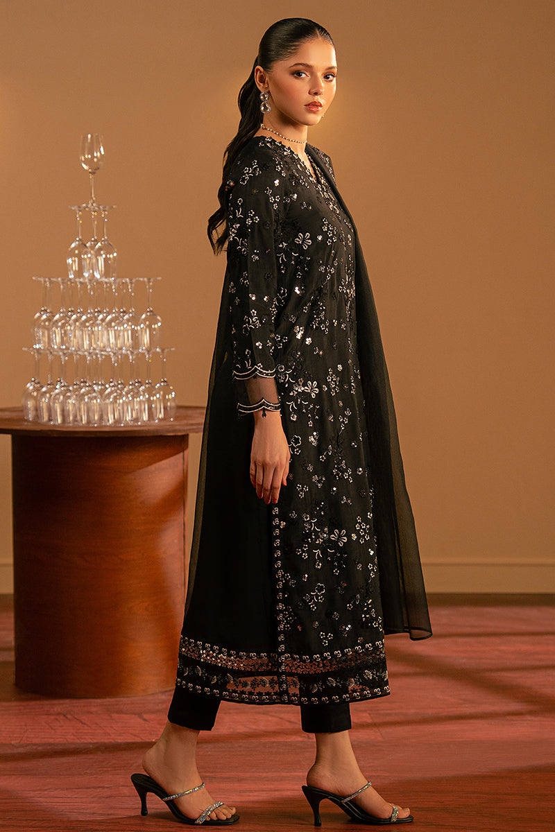 Midnight Muse 2-Piece Set (Shirt & Dupatta) - Elegant Ethnic Outfit for Women | Perfect for Festivals, Weddings & Special Occasions