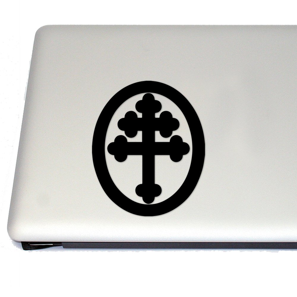 Cross of Lorraine Vinyl Decal - Black Cosplay & Fan Gear - Perfect for Costumes, Laptops, Cars & DIY Projects