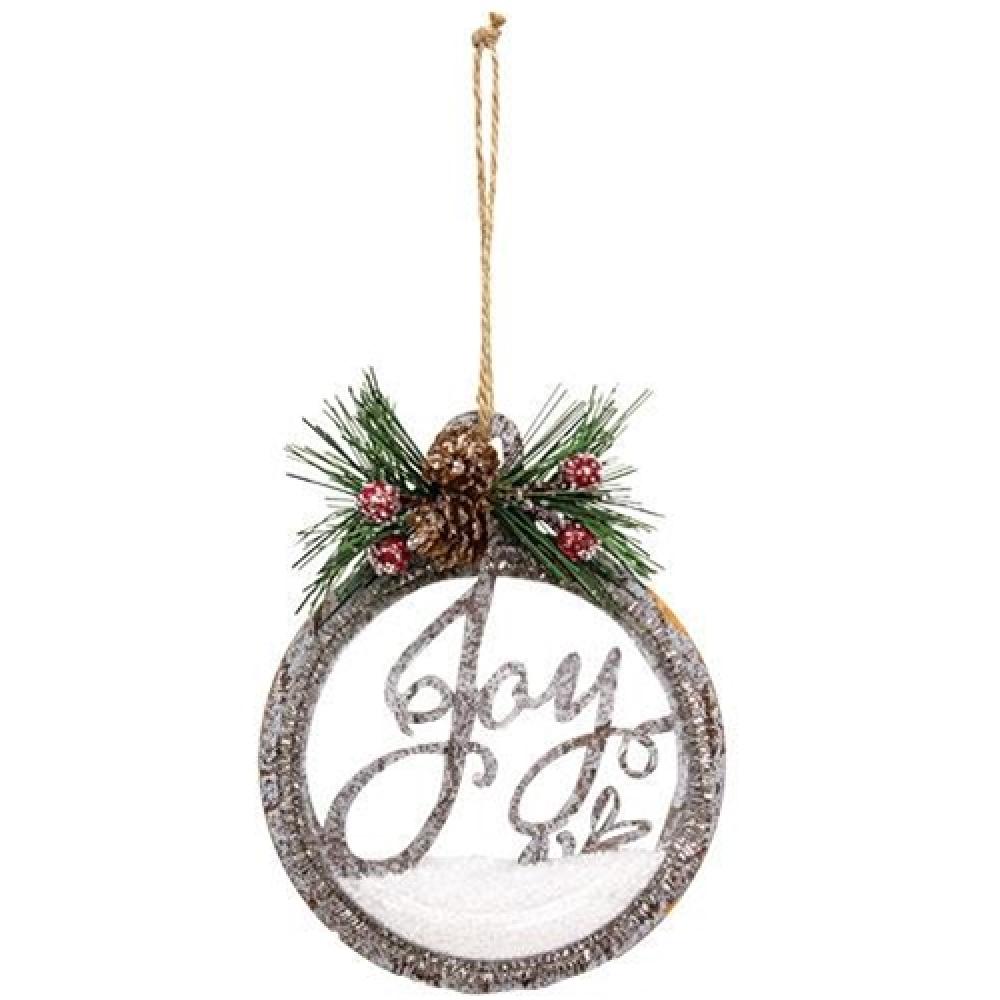 Joy Flurry Flake Ornament - Christmas Tree Decorations, Holiday Snowflake Hanging Ornaments for Home, Party & Winter Decor