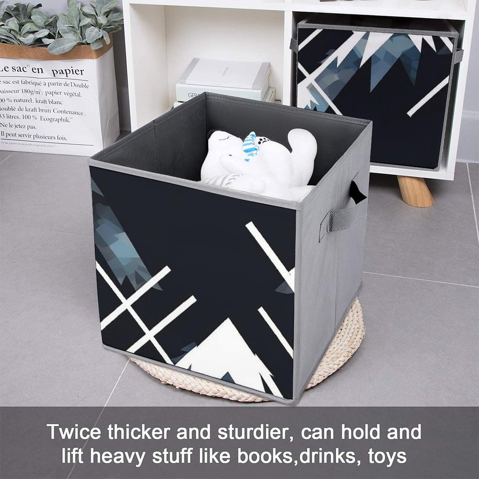 Peaks Owl Storage Bins 6-Pack Collapsible Fabric Baskets with Handles - Large Closet Organizer for Clothes, Toys & Home Organization | Perfect for Bedroom, Nursery & Pantry Storage