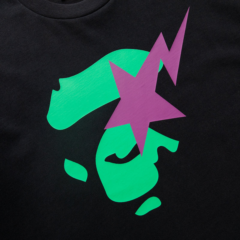 BAPE® Sta Ape Face Graphic T-Shirt for Men - Black | Streetwear Fashion & Casual Wear