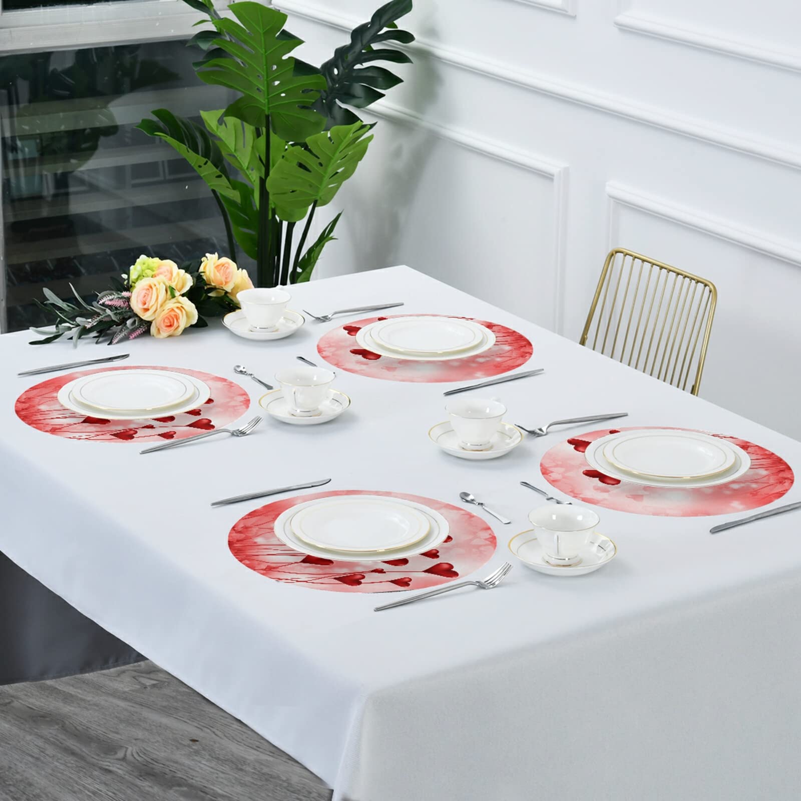 4 Pack Heat-Resistant Washable Placemats for Kitchen & Dining - Non-Slip Table Mats Set for Dinner, Parties & Daily Use