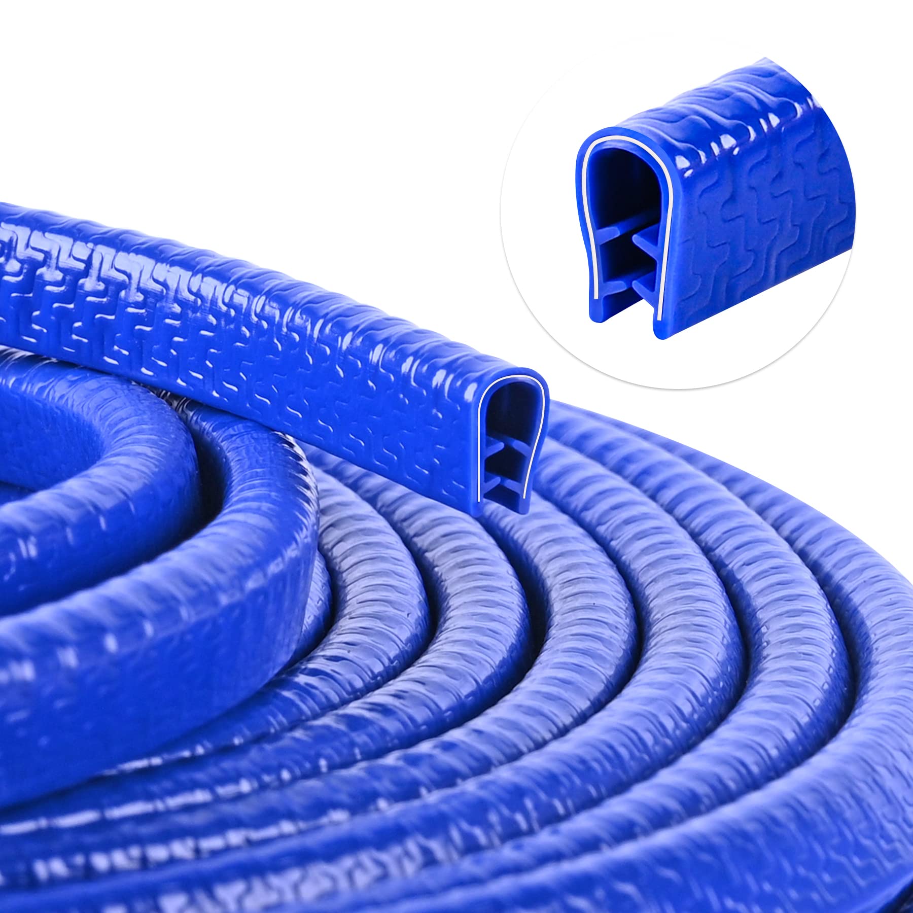 CloudBuyer 16Ft (5M) Universal Car Door Edge Guards - U Shape Rubber Trim for Door Edge Protection, No Glue Required (Fits Most Cars, Blue) | Prevent Scratches & Dents in Parking Lots & Tight Spaces