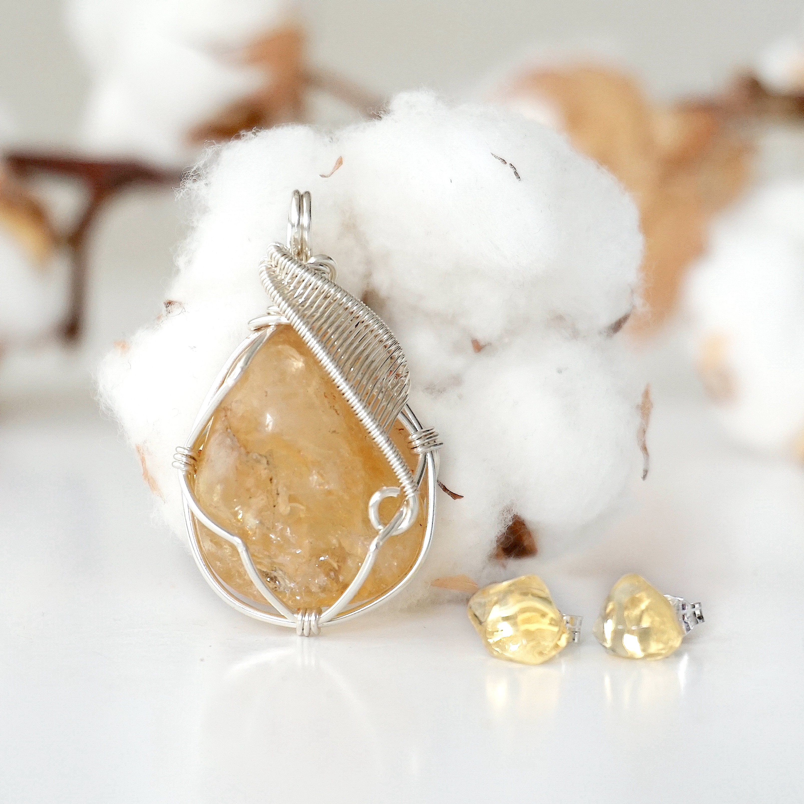 Natural Citrine Gemstone Gift Set - Silver Plated Jewelry for Women | Birthday, Anniversary & Holiday Present | Perfect for Spiritual Healing & Positive Energy